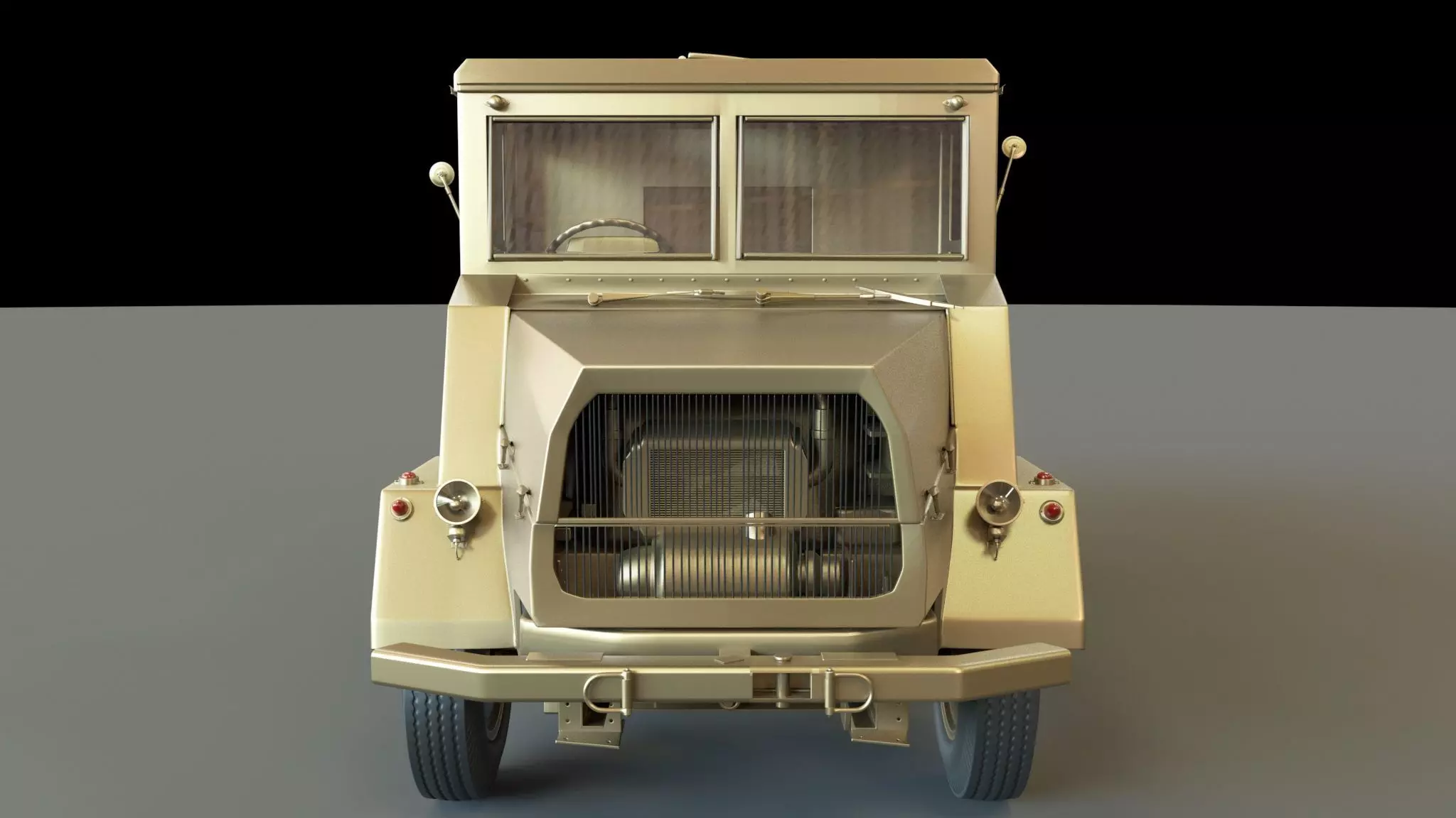 Millitary Truck Low-poly 3D model_0