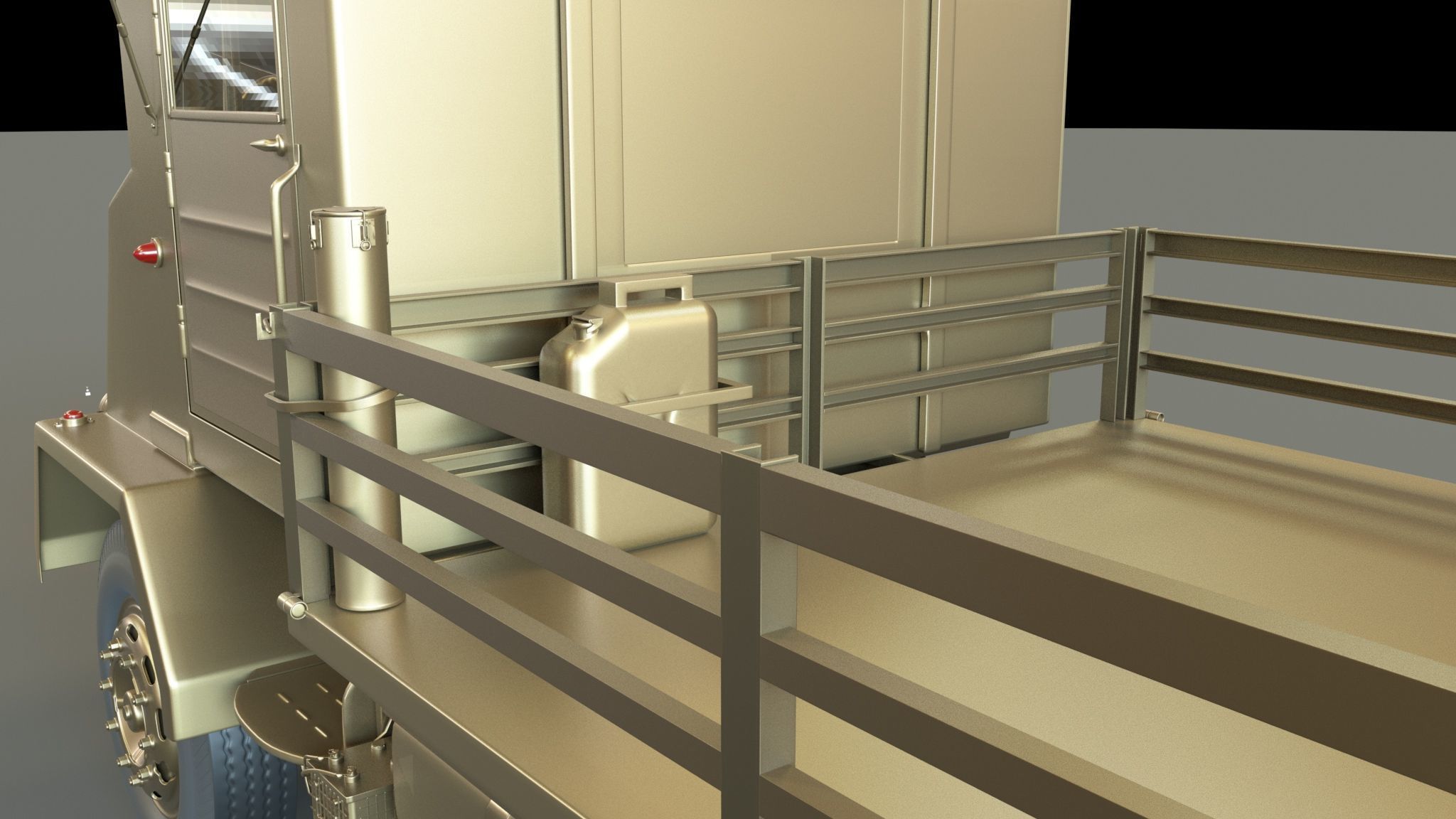 Millitary Truck Low-poly 3D model_7