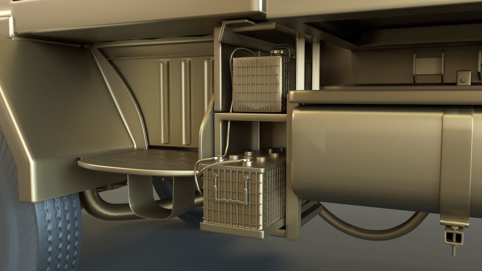 Millitary Truck Low-poly 3D model_8