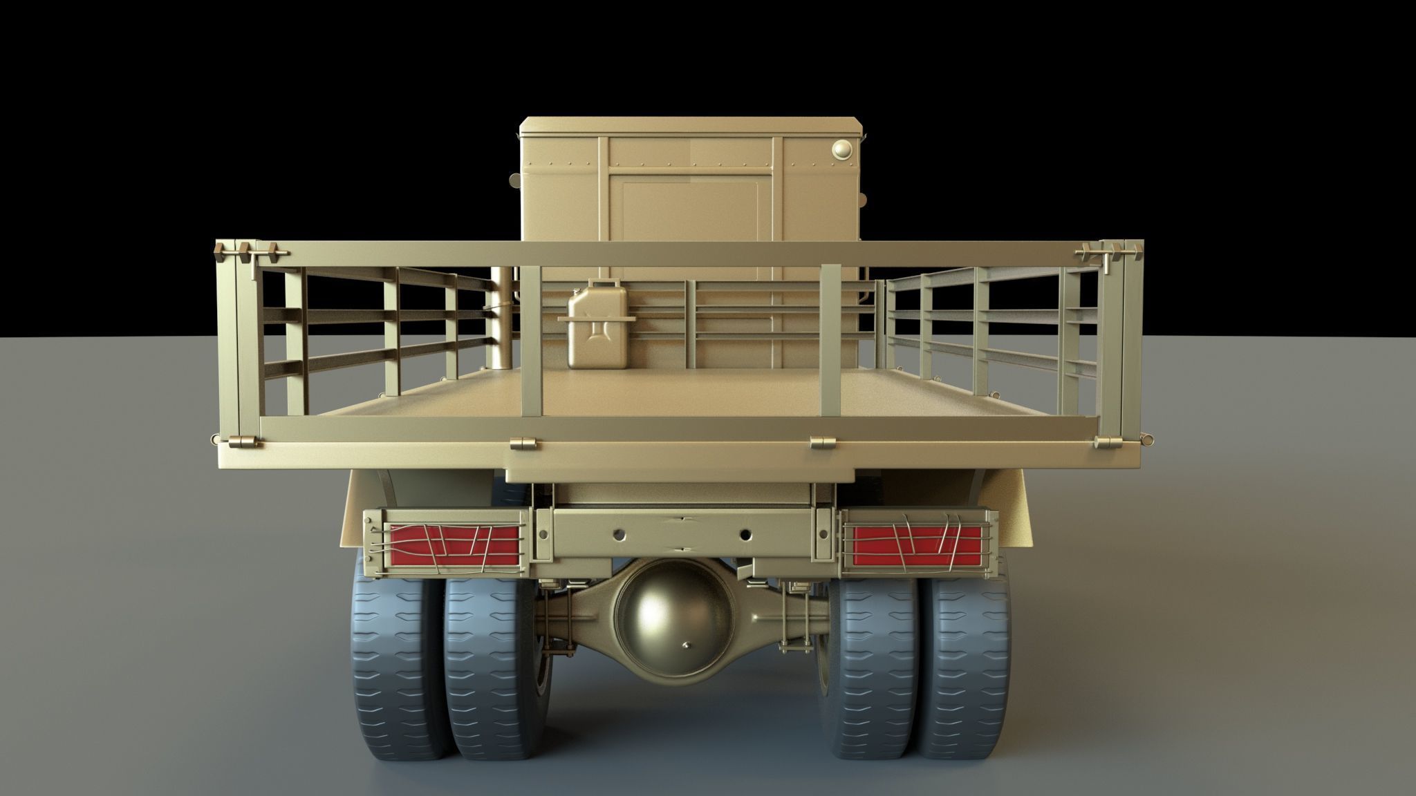 Millitary Truck Low-poly 3D model_5