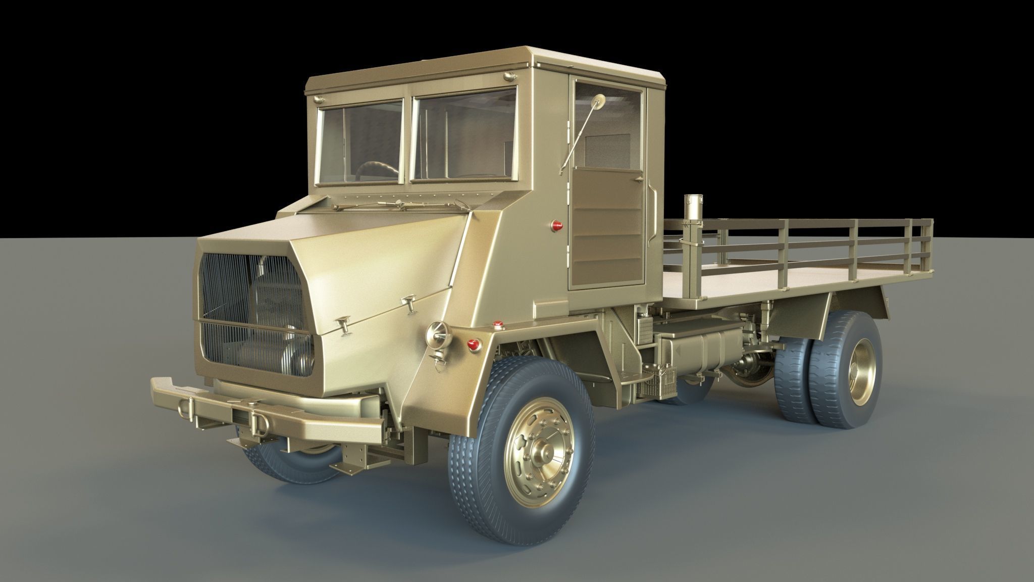 Millitary Truck Low-poly 3D model_3