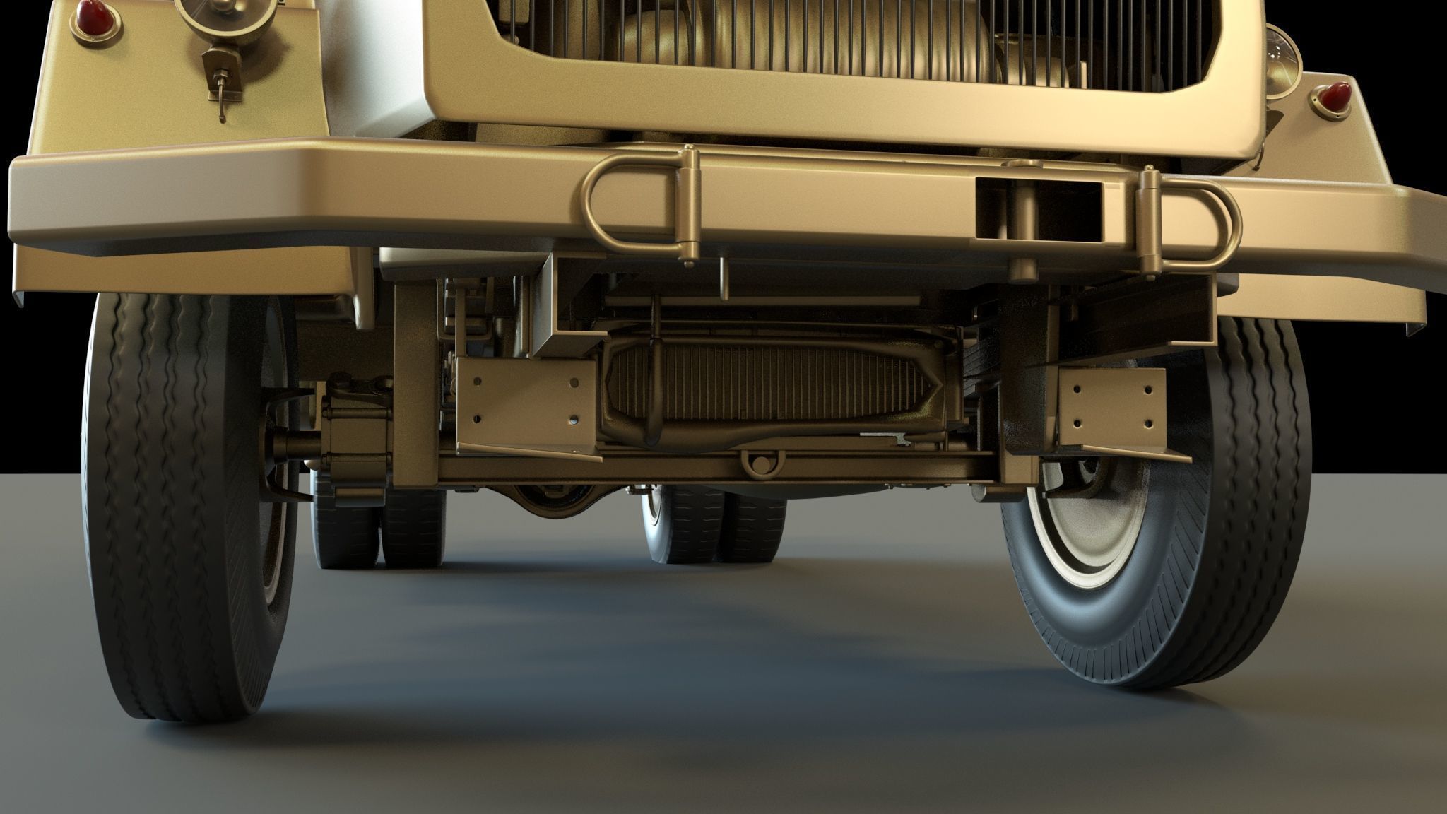 Millitary Truck Low-poly 3D model_1