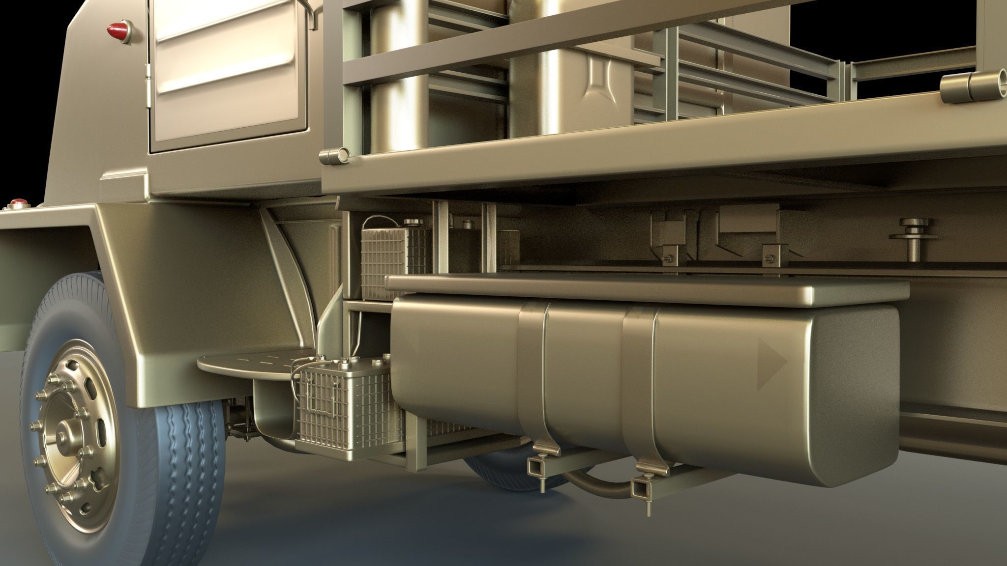 Millitary Truck Low-poly 3D model_9