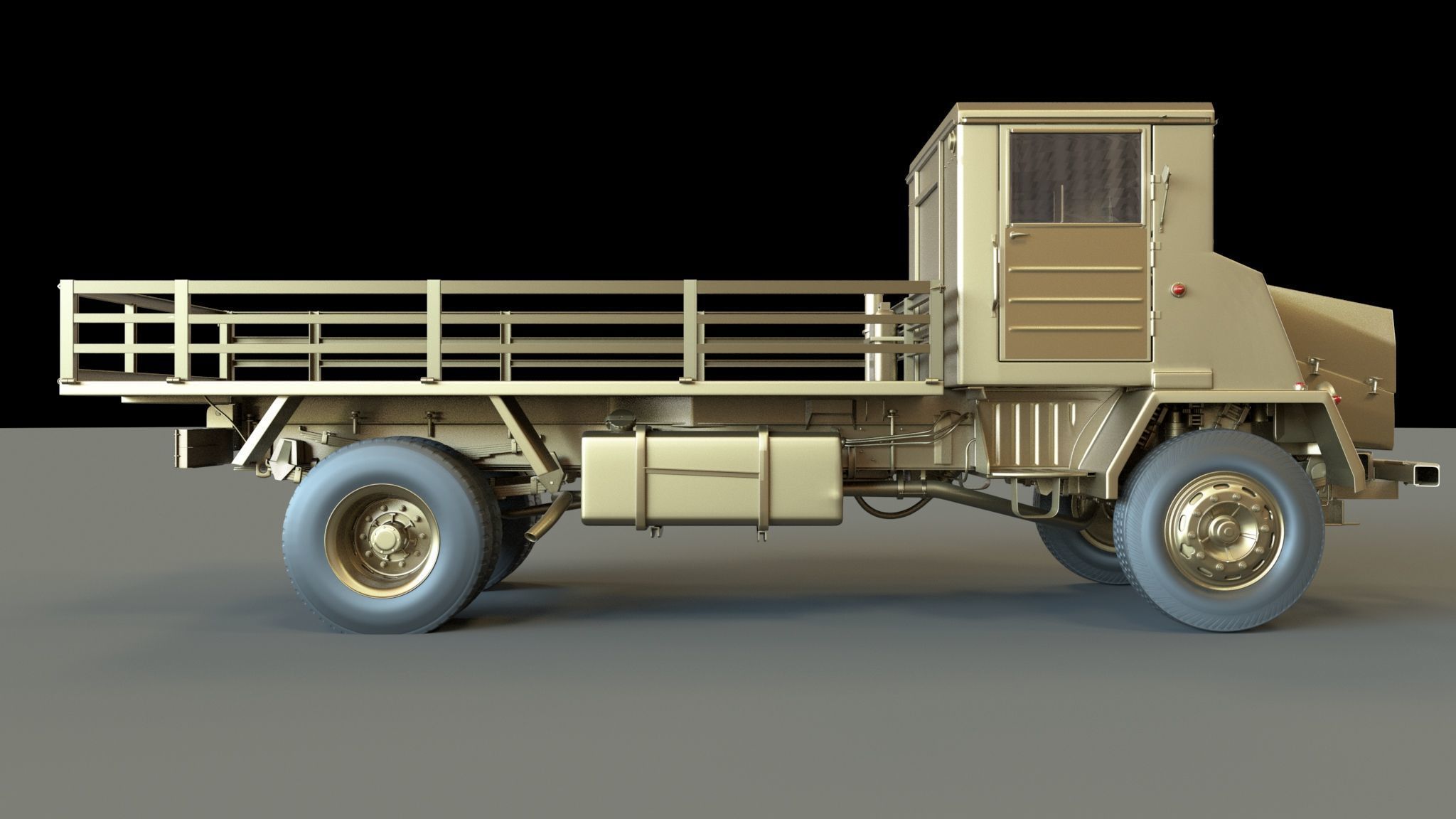 Millitary Truck Low-poly 3D model_6