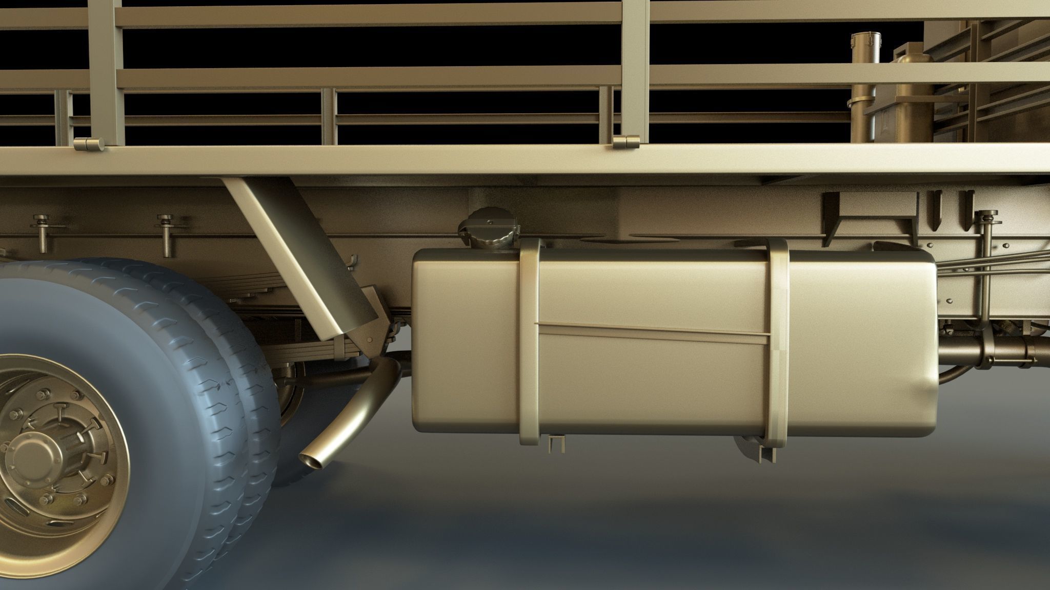 Millitary Truck Low-poly 3D model_11