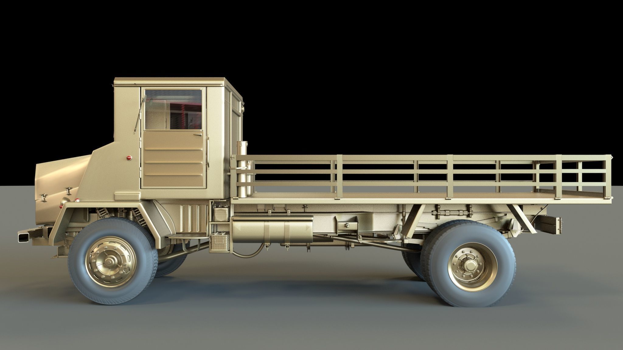 Millitary Truck Low-poly 3D model_4