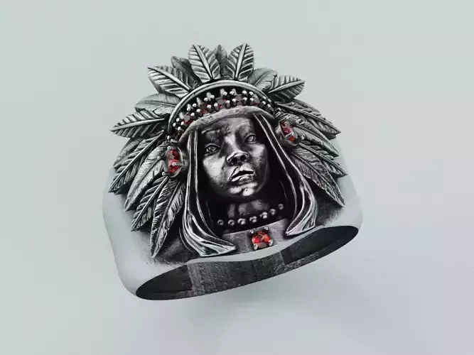 India Native Amercia Ring - Anillo India  3D print model