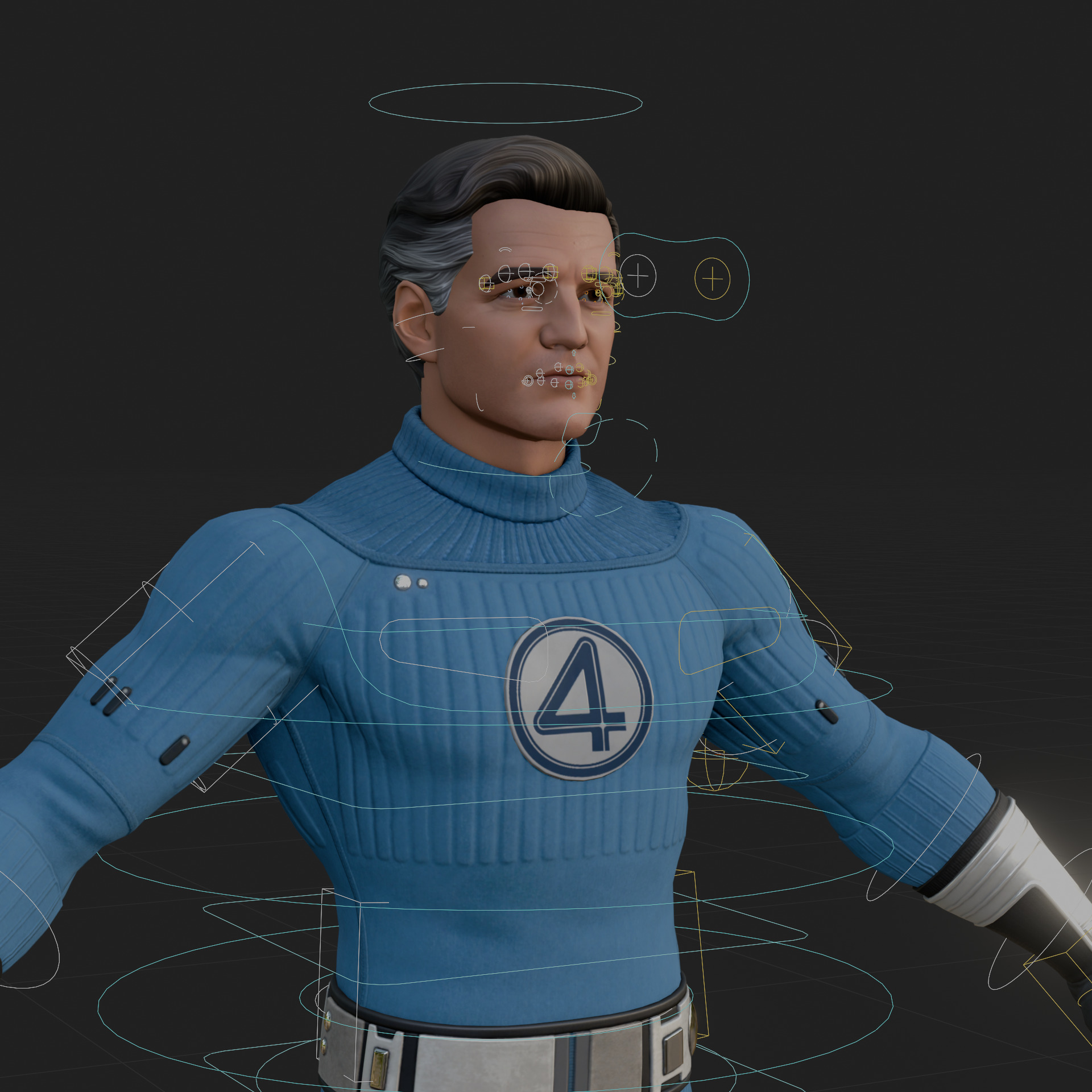 Reed Richards 3D Model Fortnite Mr Fantastic Rigged PBR FBX OBJ Low-poly 3D model_3