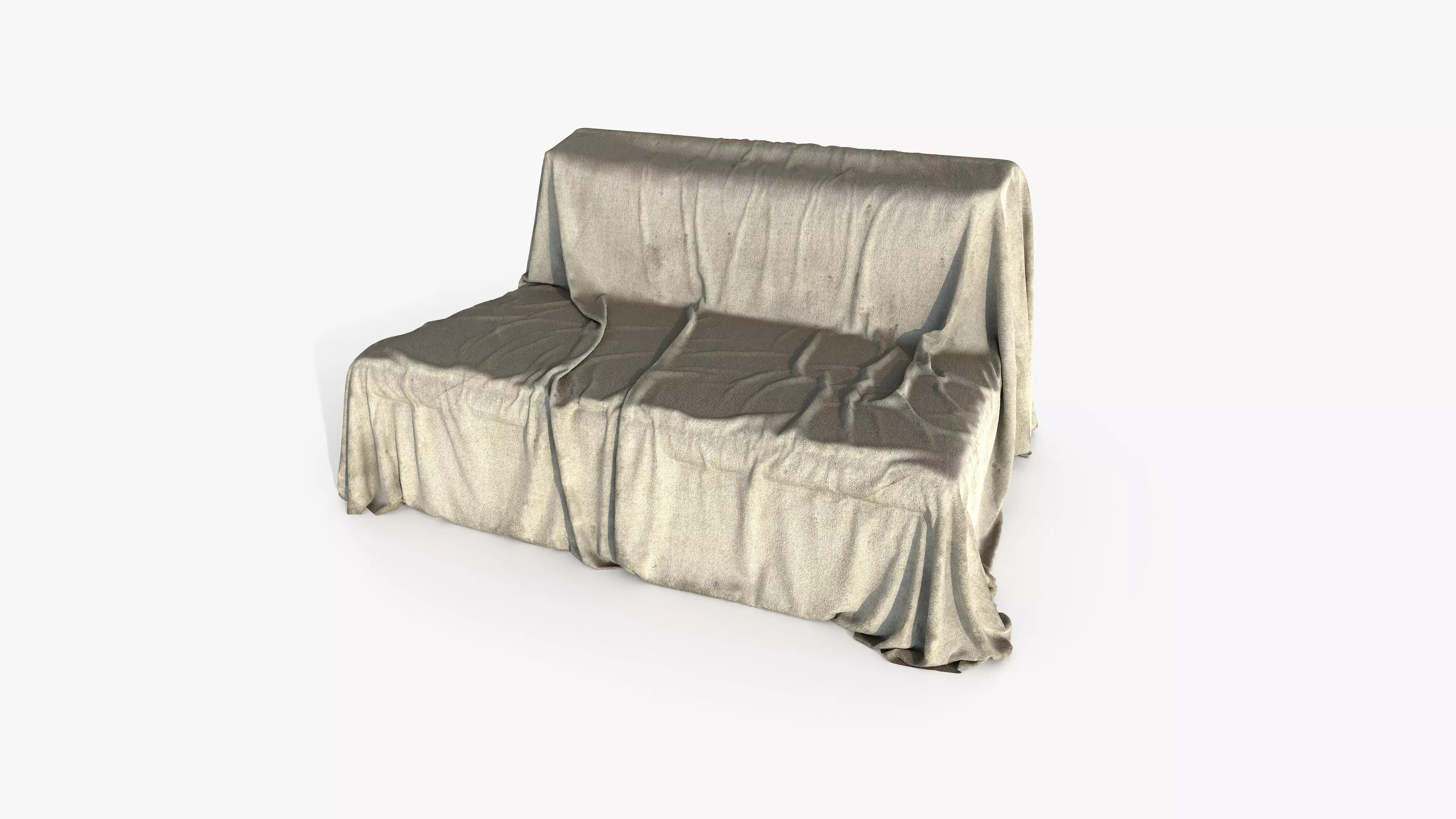 Dirty Covered Sofa Small 3D model