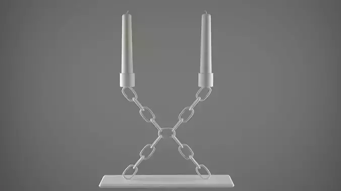 Chain X Candleholder White Color