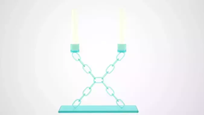 Chain X Candleholder Tinted Glass Color