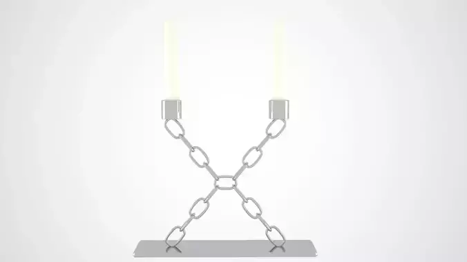 Chain X Candleholder Sliver Color