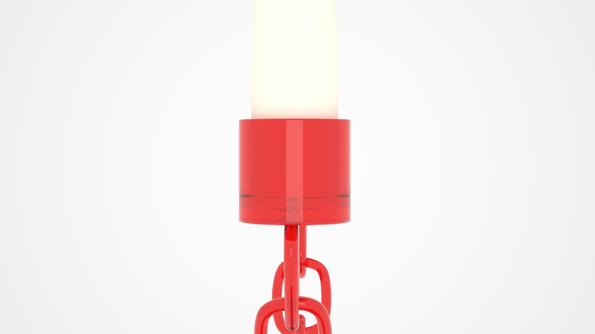 Chain X Candleholder Red Glass Color 3D model_1
