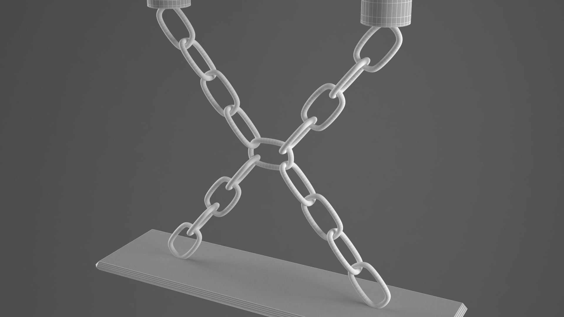 Chain X Candleholder Red Glass Color 3D model_6