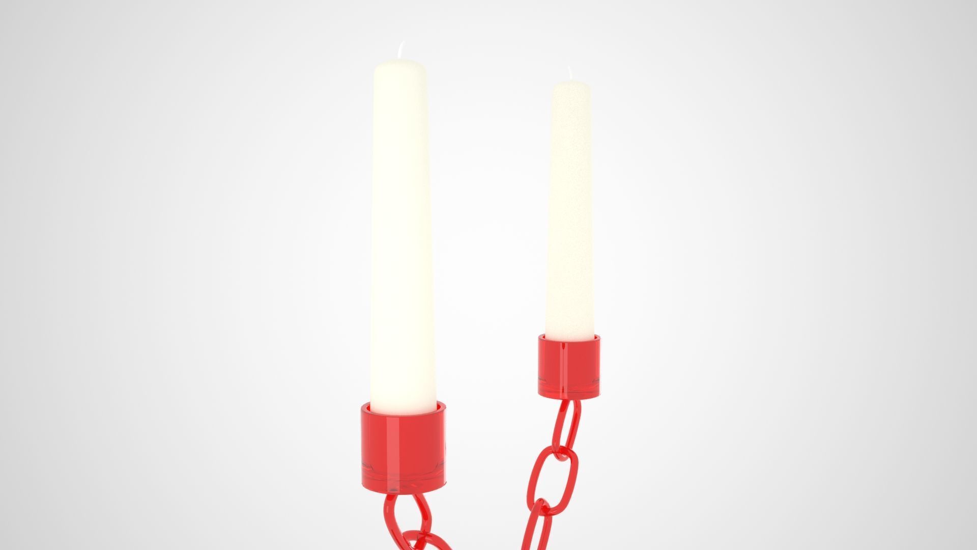 Chain X Candleholder Red Glass Color 3D model_3