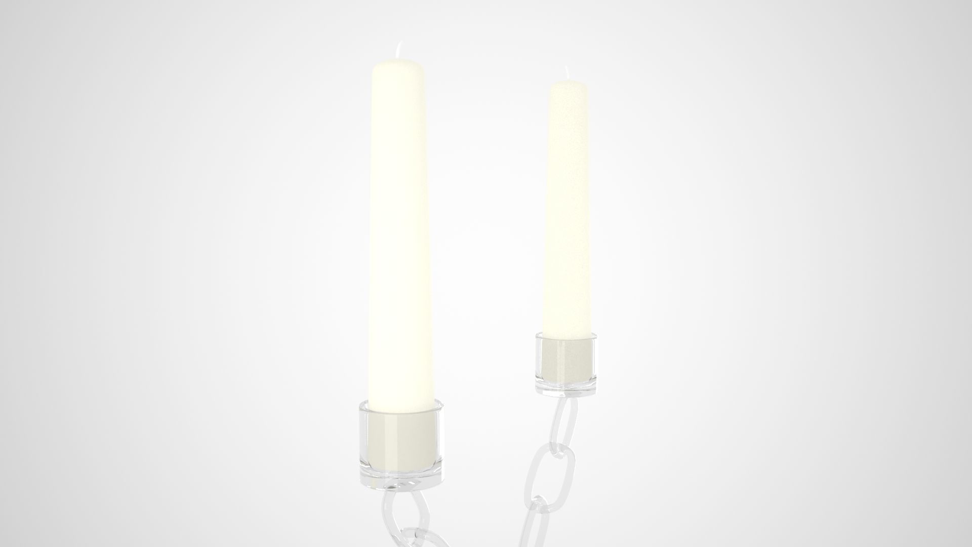 Chain X Candleholder Claer Glass Color 3D model_3