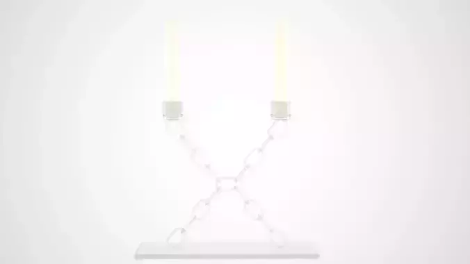 Chain X Candleholder Claer Glass Color