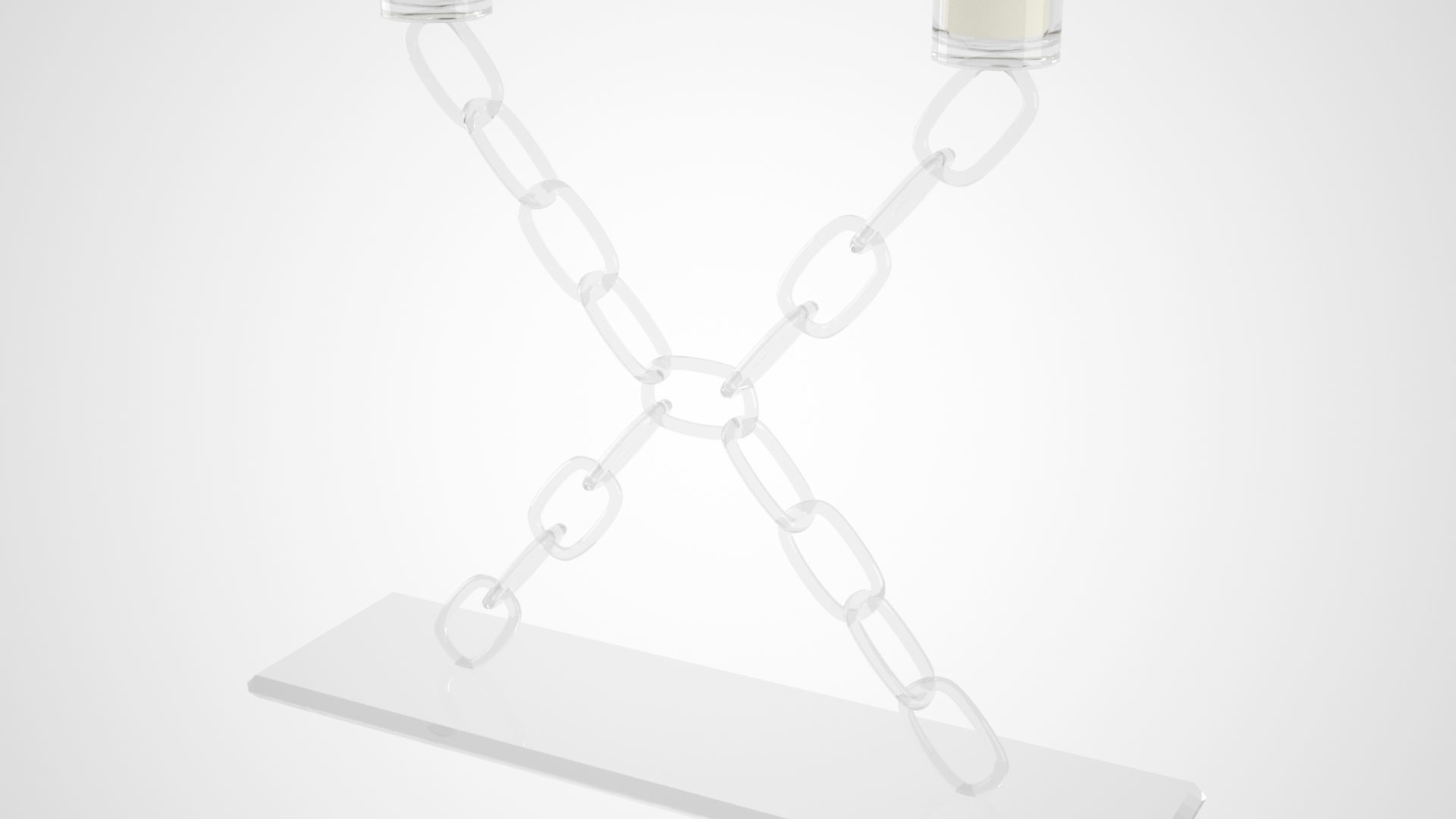 Chain X Candleholder Claer Glass Color 3D model_2