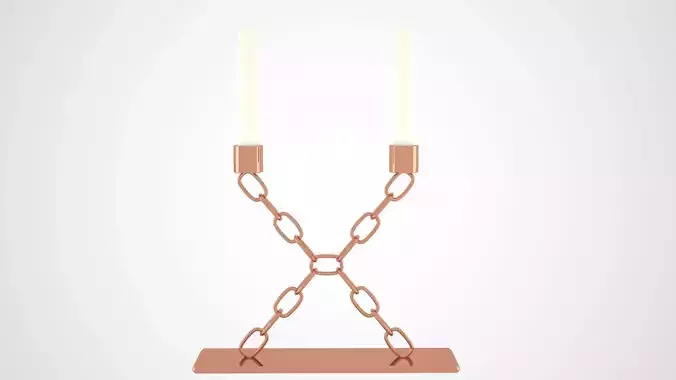 Chain X Candleholder Bronze Color