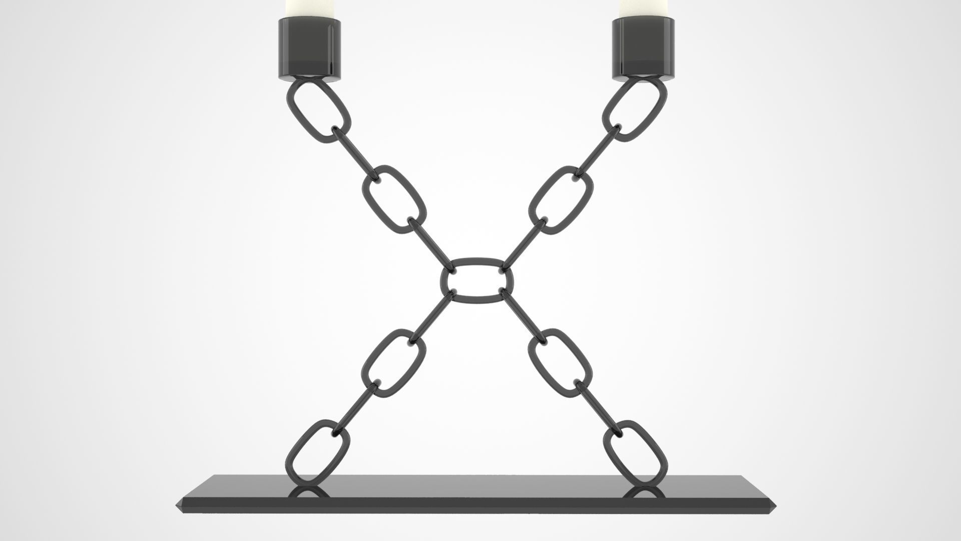 Chain MX Candleholder Black Glass Color 3D model_4