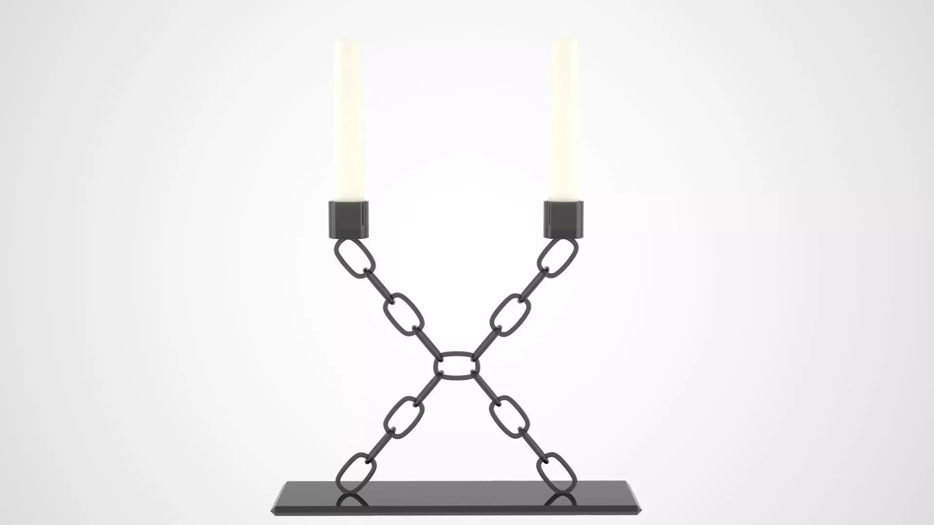 Chain MX Candleholder Black Glass Color 3D model_0
