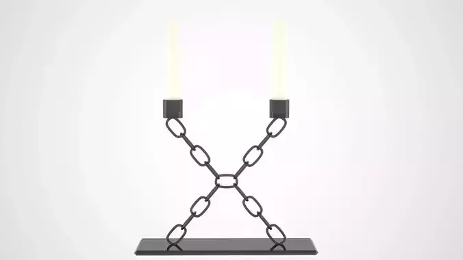 Chain MX Candleholder Black Glass Color