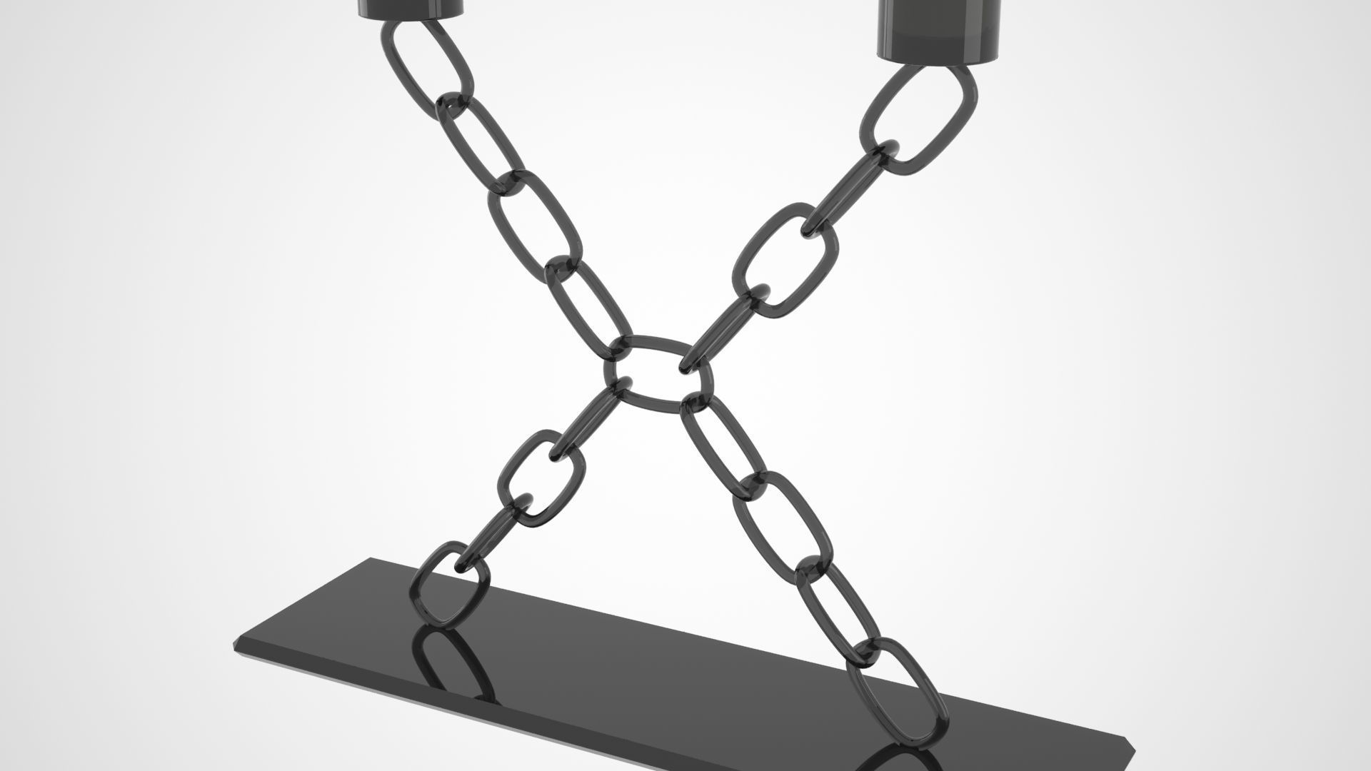 Chain MX Candleholder Black Glass Color 3D model_2