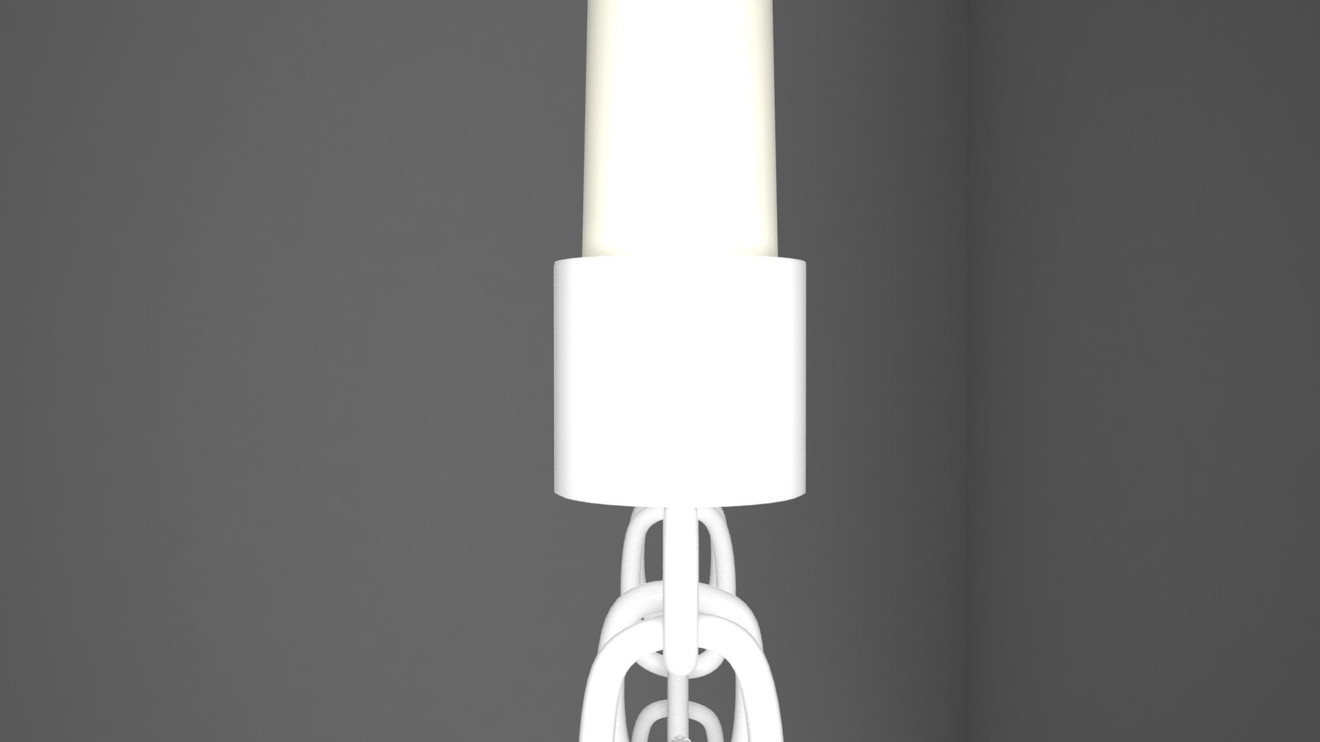 Chain M Candleholder White Color 3D model_1