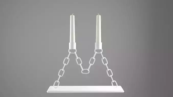 Chain M Candleholder White Color
