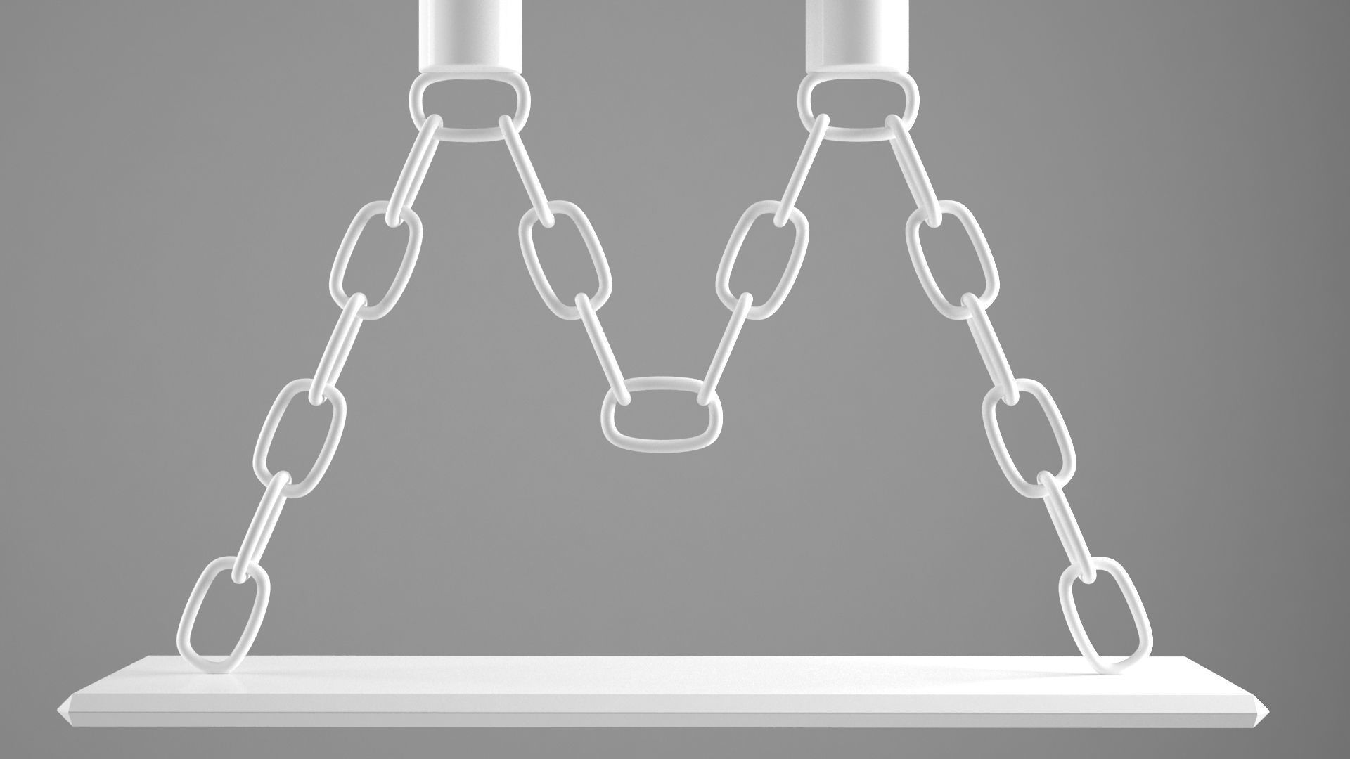 Chain M Candleholder White Color 3D model_4
