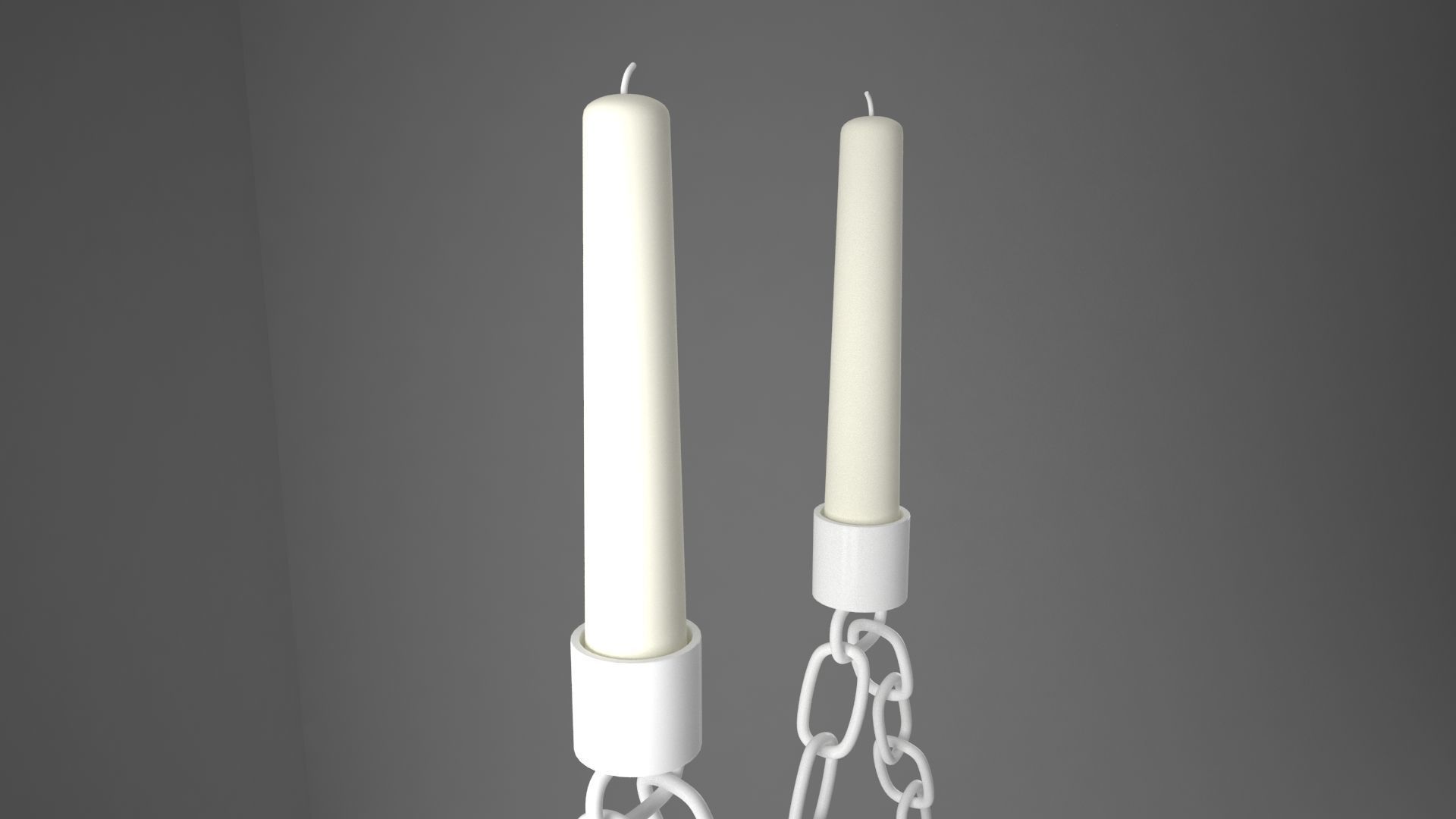 Chain M Candleholder White Color 3D model_3