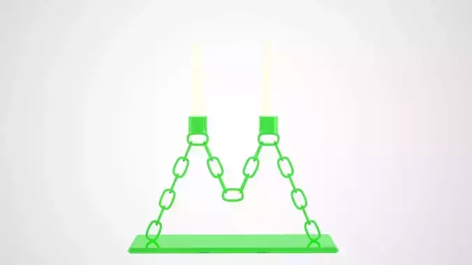 Chain M Candleholder Green Glass Color