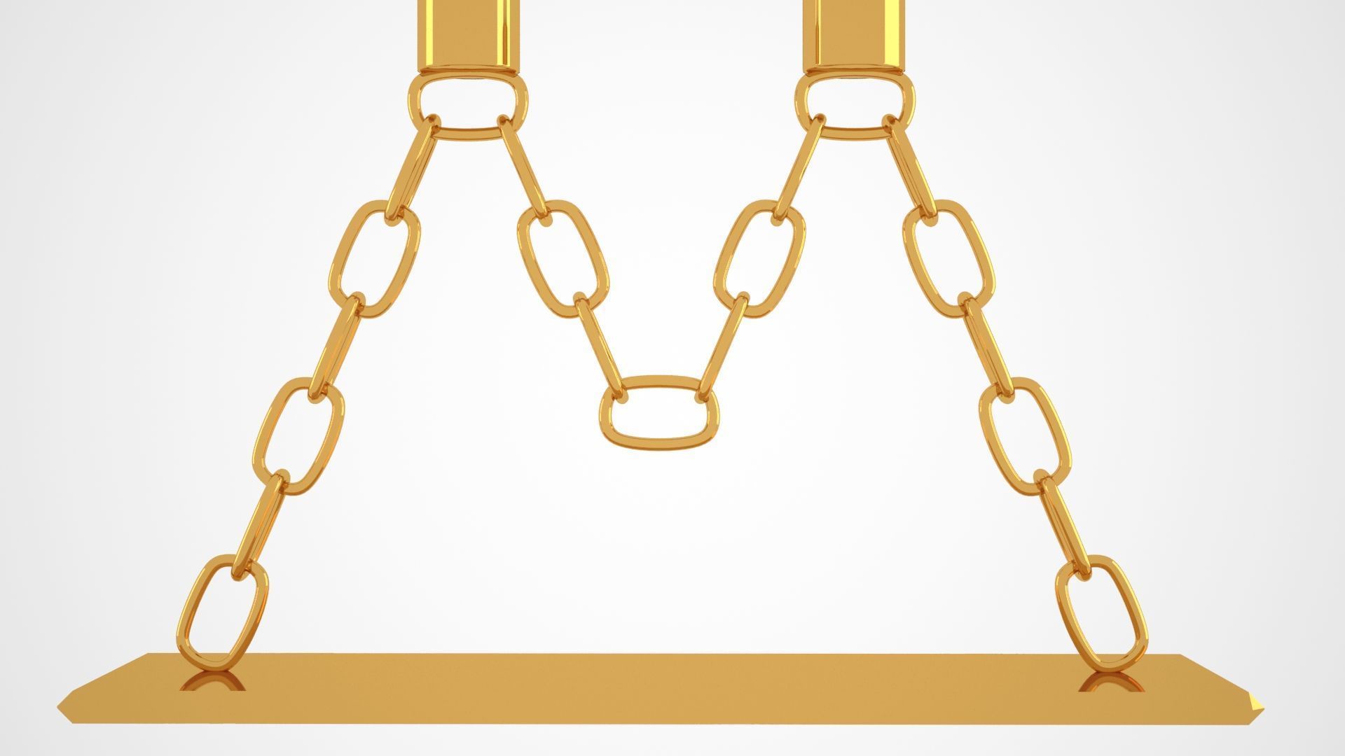 Chain M Candleholder Gold Color 3D model_4