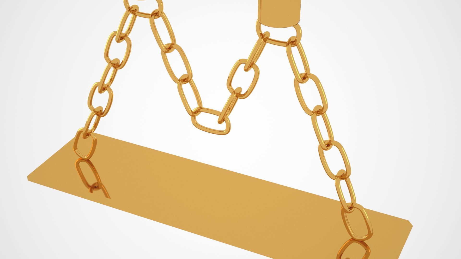 Chain M Candleholder Gold Color 3D model_2