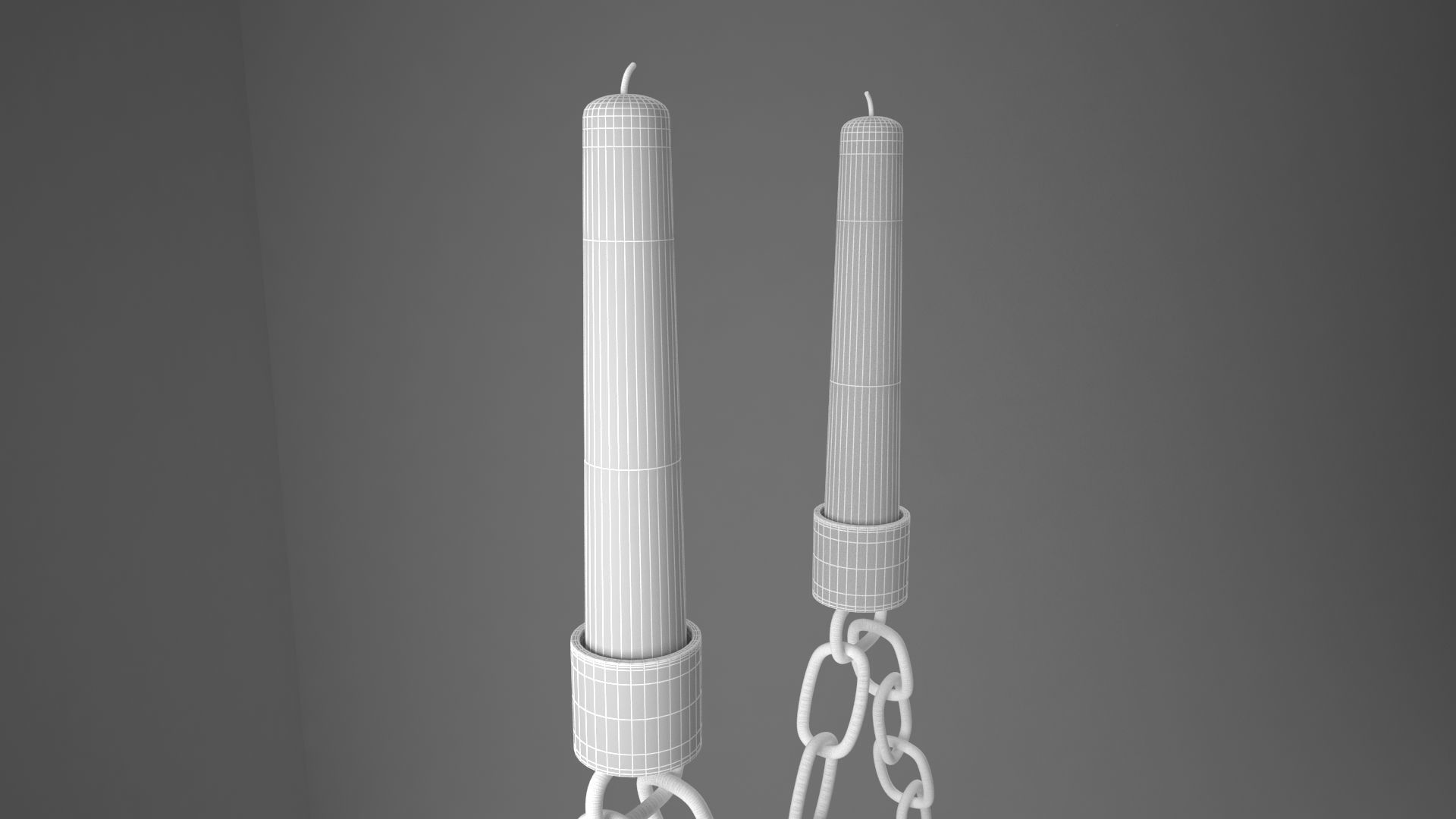 Chain M Candleholder Gold Color 3D model_6