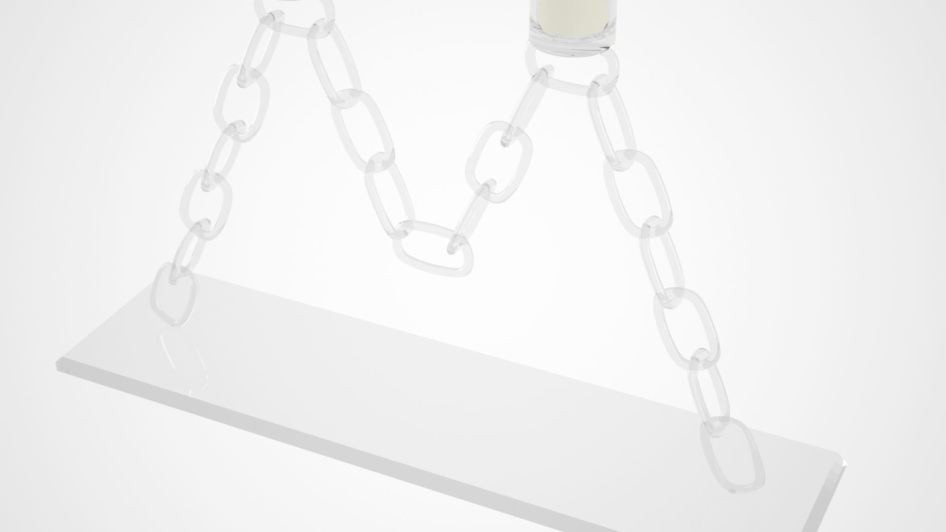 Chain M Candleholder Claer Glass Color 3D model_2