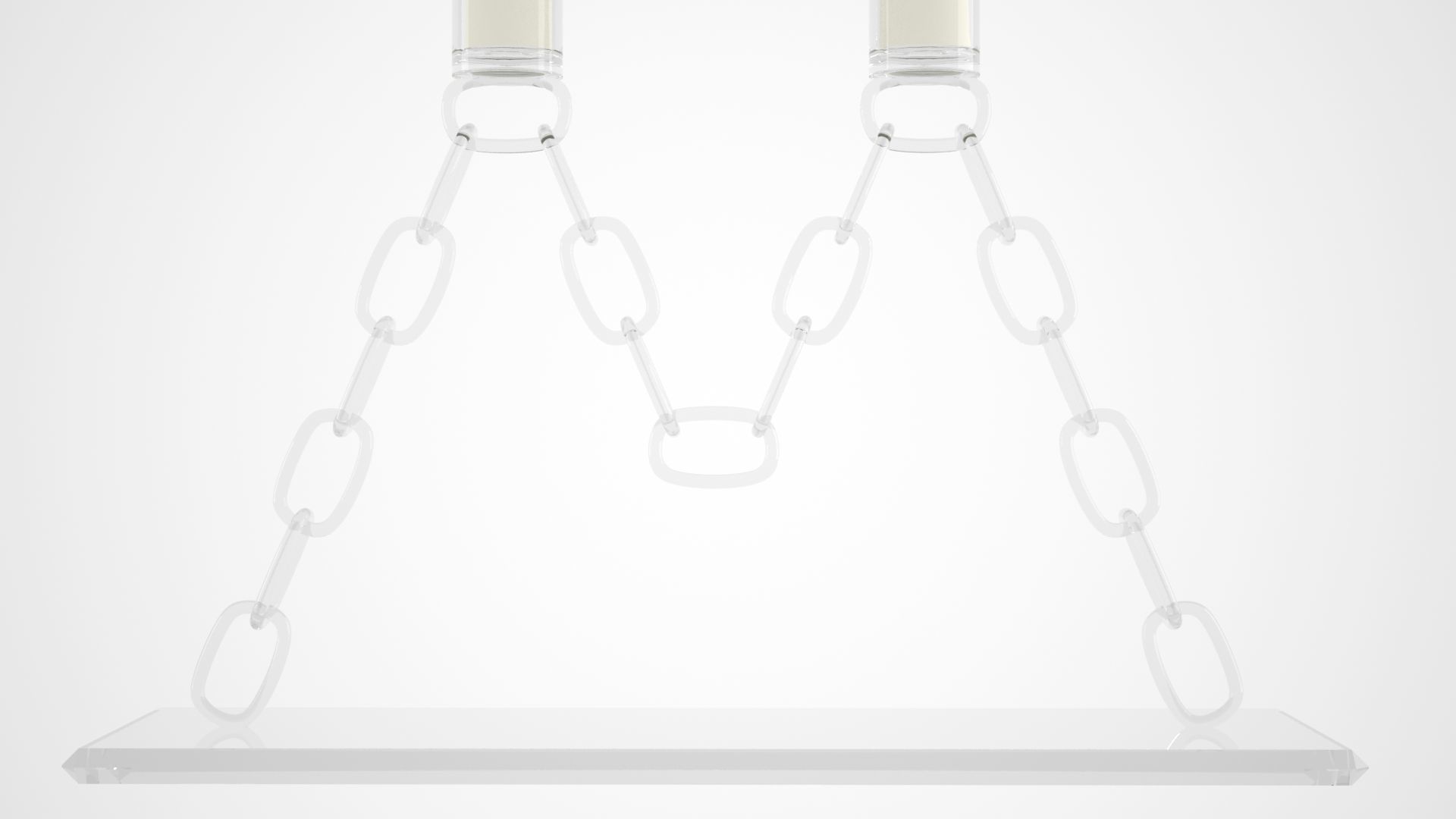 Chain M Candleholder Claer Glass Color 3D model_4