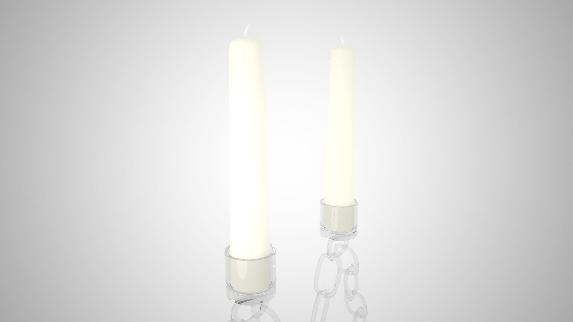Chain M Candleholder Claer Glass Color 3D model_3