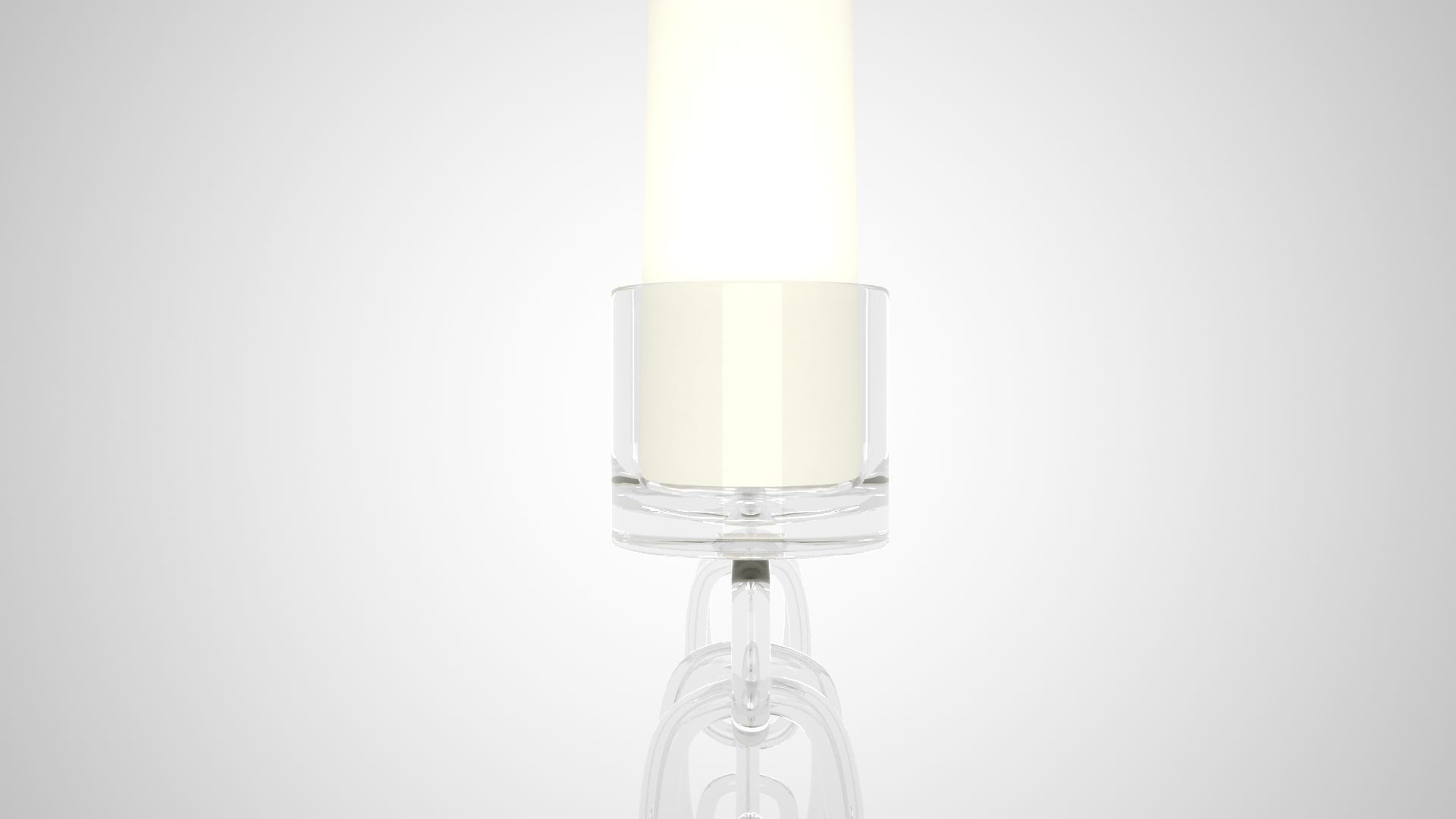 Chain M Candleholder Claer Glass Color 3D model_1