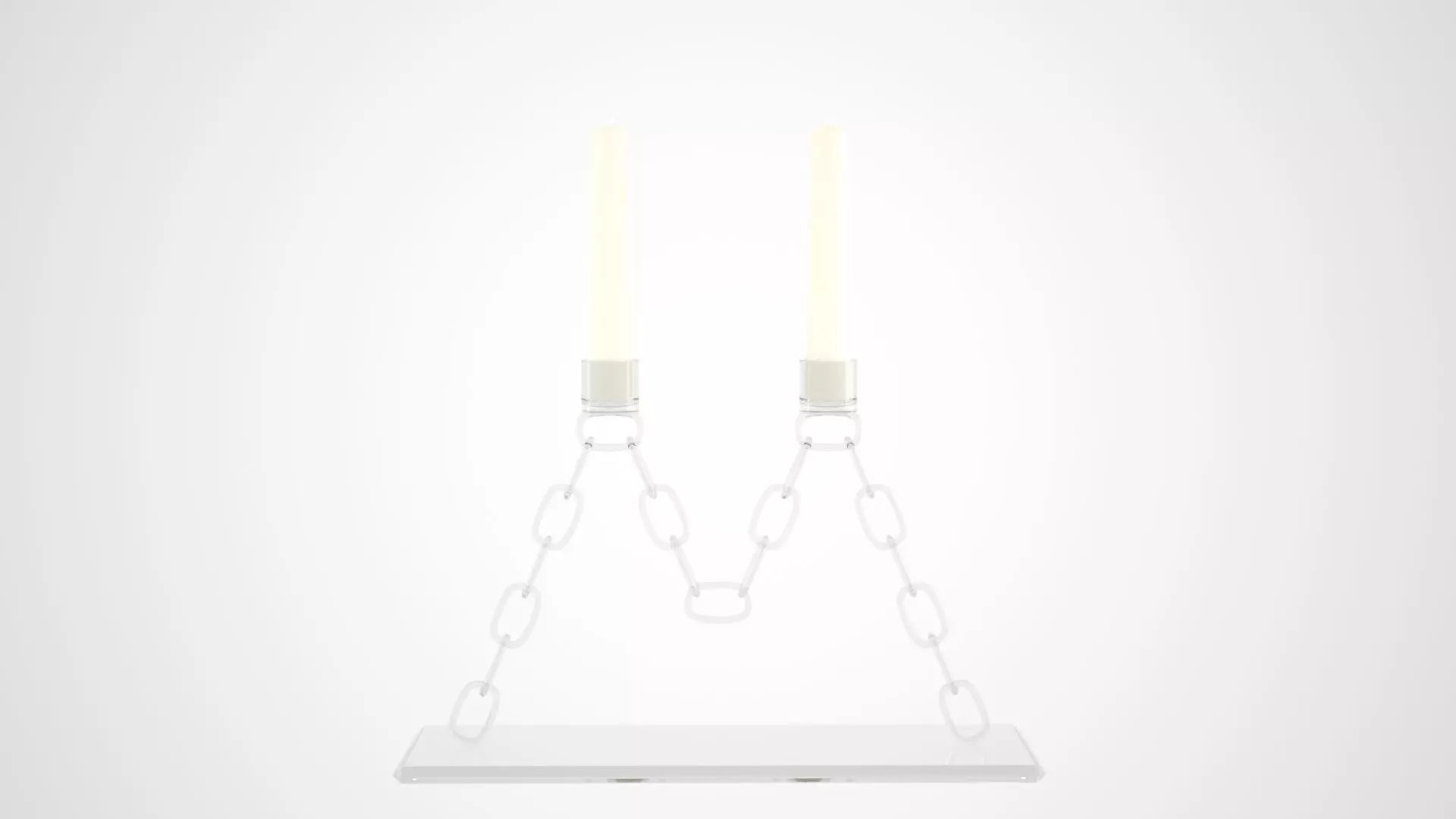 Chain M Candleholder Claer Glass Color 3D model_0
