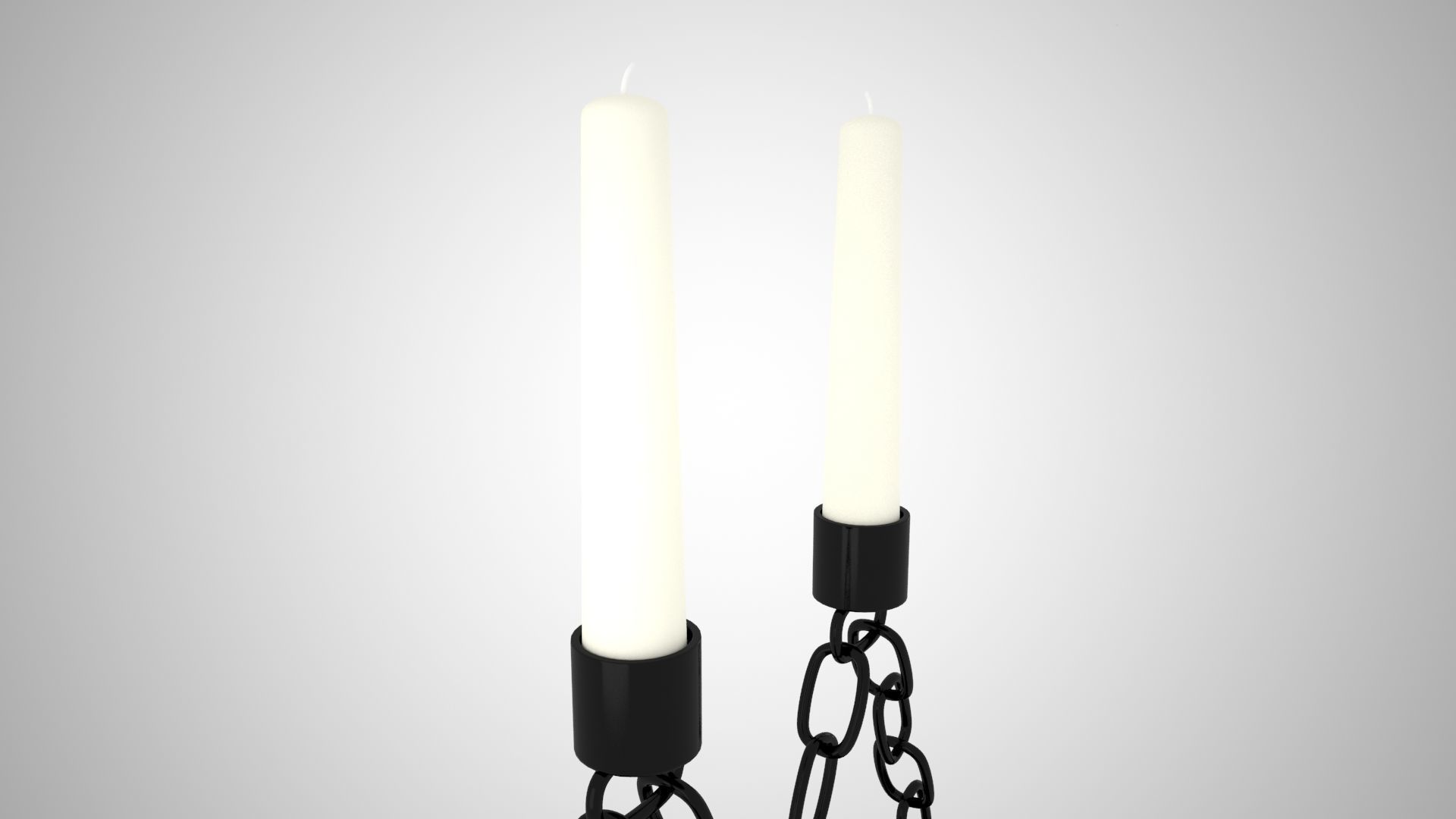 Chain M Candleholder Black Iron Color 3D model_3