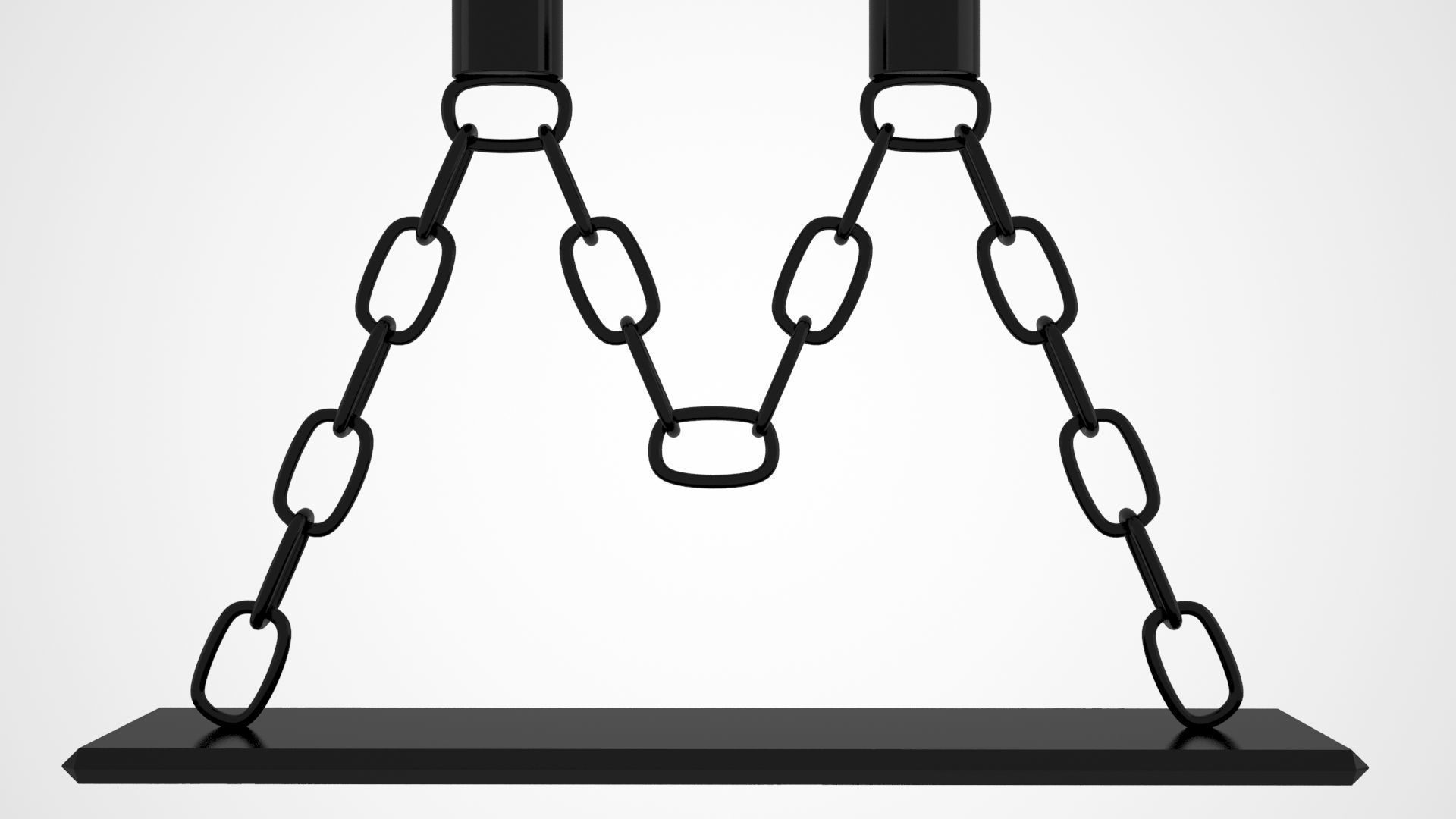Chain M Candleholder Black Iron Color 3D model_4