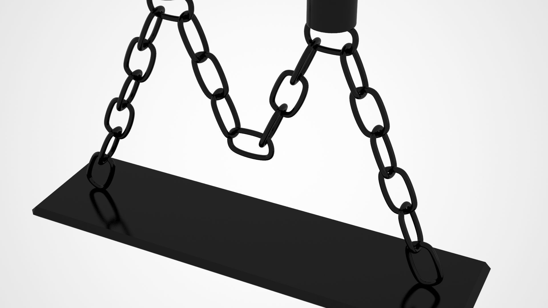 Chain M Candleholder Black Iron Color 3D model_2