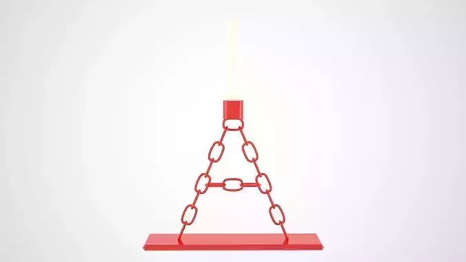 Chain A Candleholder Red Glass Color