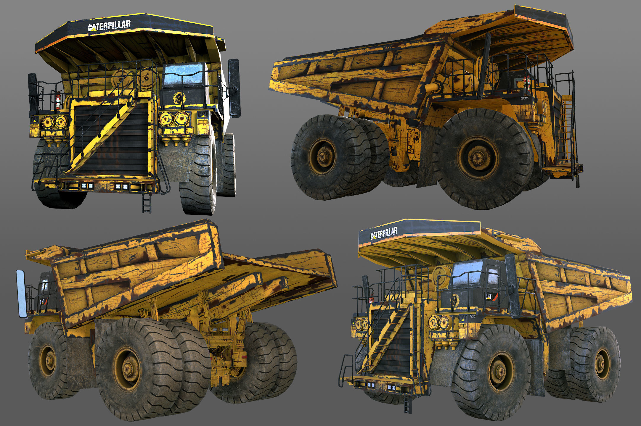 dump  truck  Low-poly 3D model_5