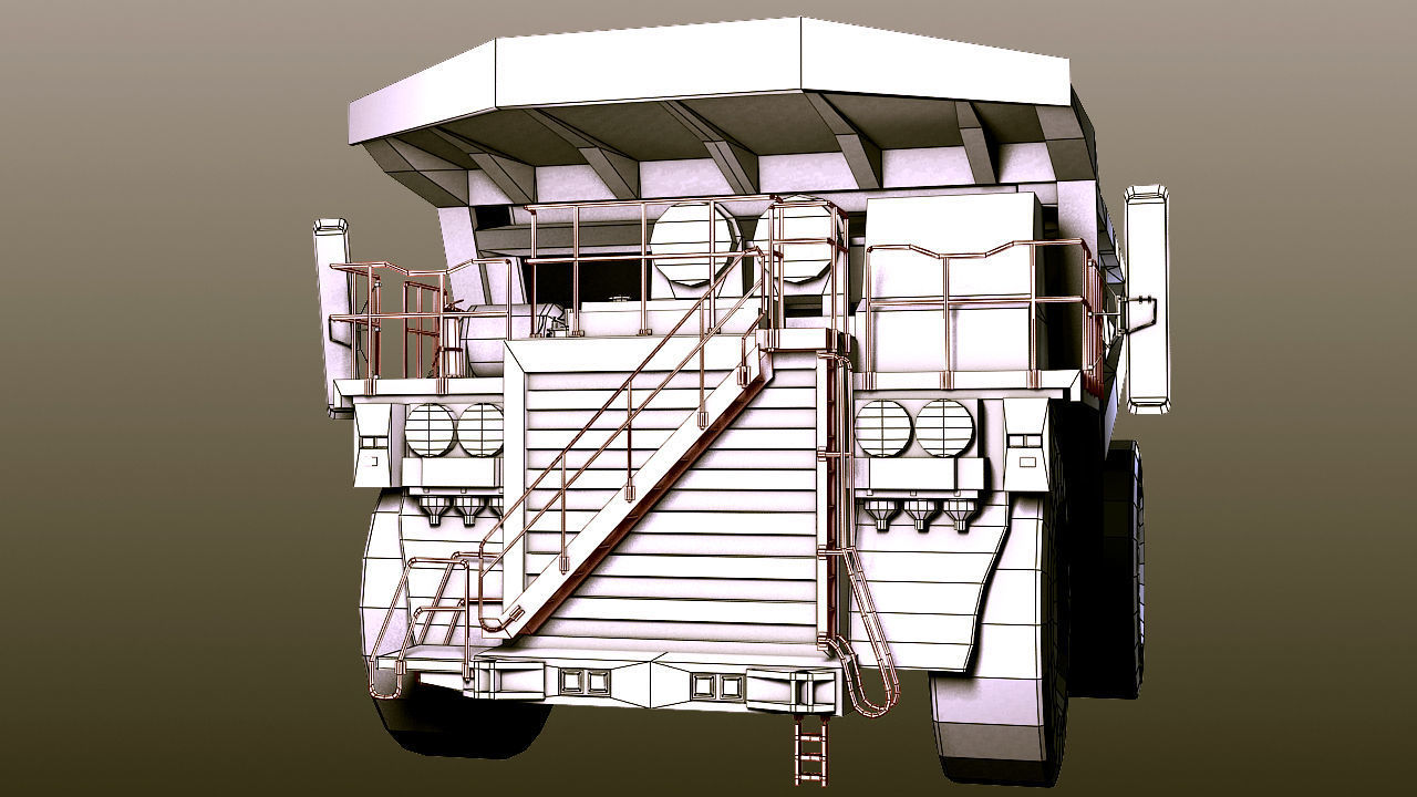 dump  truck  Low-poly 3D model_4