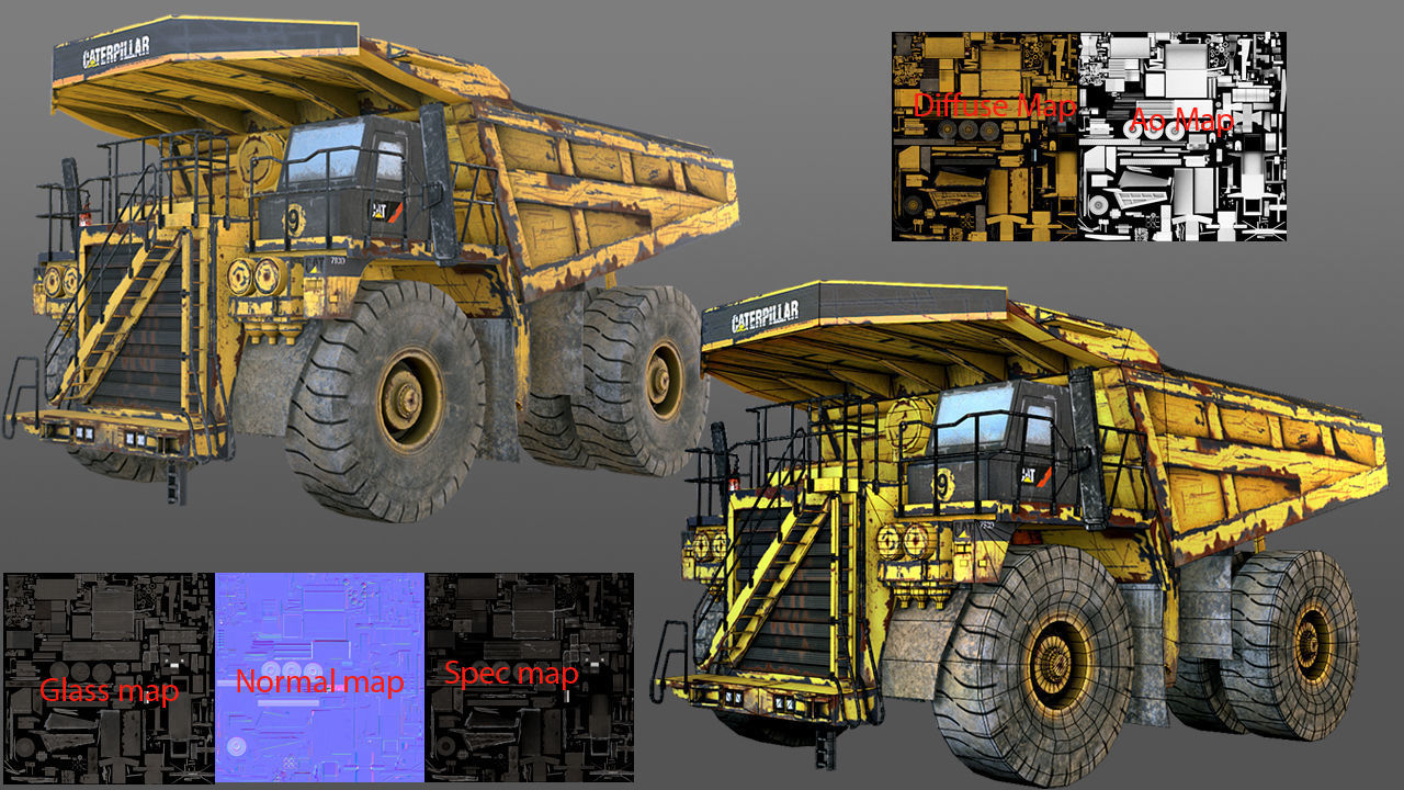 dump  truck  Low-poly 3D model_6