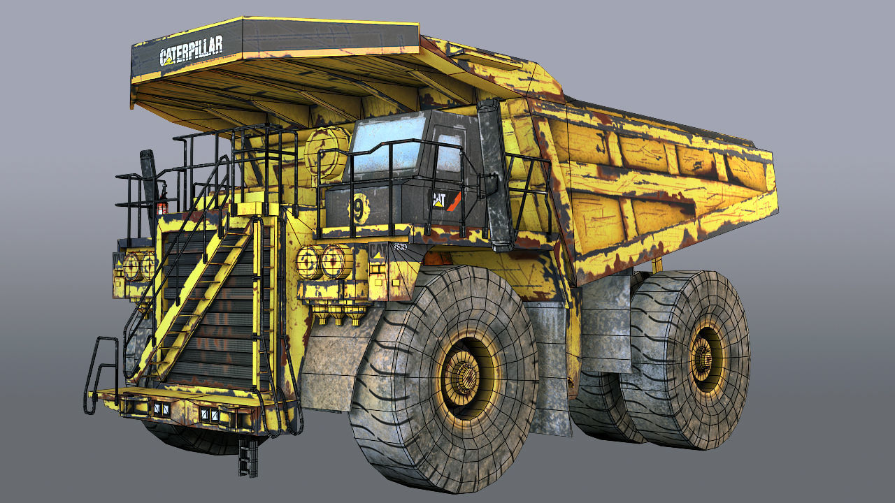 dump  truck  Low-poly 3D model_2