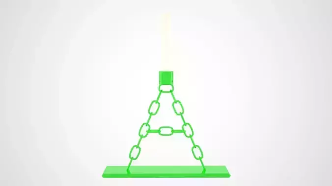 Chain A Candleholder Green Glass Color