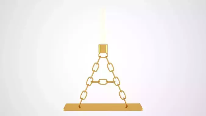 Chain A Candleholder Gold Color